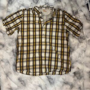 Carhartt Men's Yellow and Black Plaid Shirt